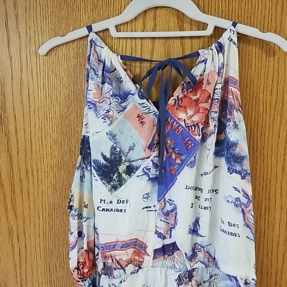 Peter Som NWT Maxi St Barths inspired maps Sz LG - Picture 5 of 7